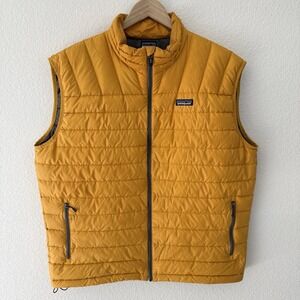 Patagonia Mens Down Sweater Vest XL Yellow Puffer